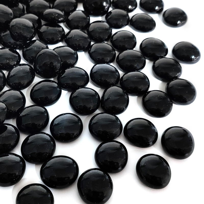 FANTIAN 1lb Black Glass Marbles for Vase 100 pcs Black Flat Glass Beads Decorative Pebbles for Vase Fillers Fish Tank Plants Flower Pots Fountains Crafts Aquarium Rocks and Home Decor
