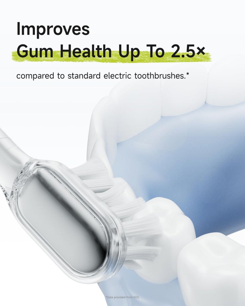 Laifen Wave Special Electric Toothbrush, New 2025 Version Oscillation & Vibration Sonic Electric Toothbrush for Adults with App, 2 Brush Heads, IP68 Waterproof Travel Powered Toothbrush (Meadow Green) - Image 3