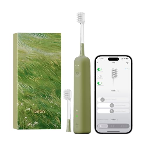 Laifen Wave Special Electric Toothbrush, New 2025 Version Oscillation & Vibration Sonic Electric Toothbrush for Adults with App, 2 Brush Heads, IP68 Waterproof Travel Powered Toothbrush (Meadow Green) - Image 1