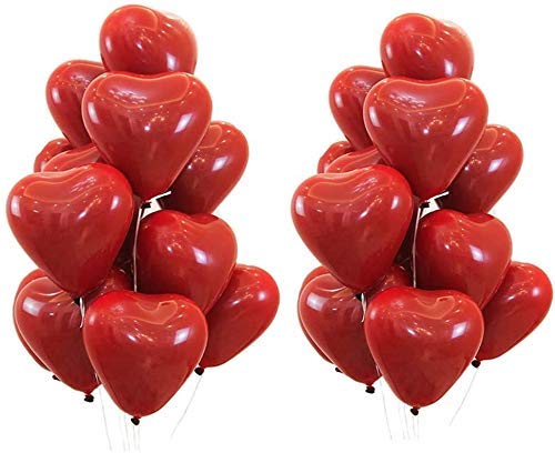 SOI HD Red Latex Heart Shape Balloon for Birthday,Wedding,Valentine's Day,Engagement Party Decorations (Red Heart 50 Pcs) | Red Heart Balloons For Decoration - Image 3