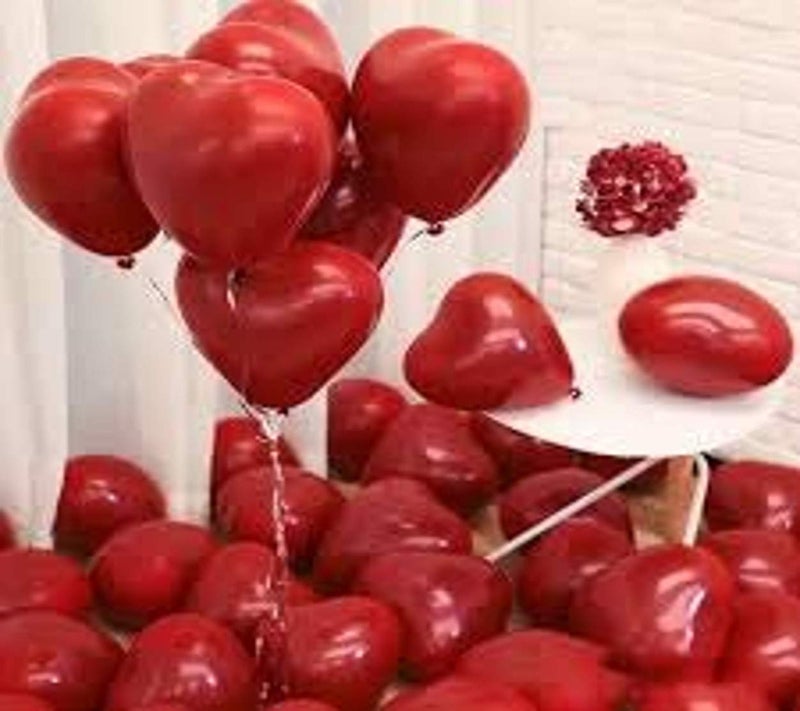 SOI HD Red Latex Heart Shape Balloon for Birthday,Wedding,Valentine's Day,Engagement Party Decorations (Red Heart 50 Pcs) | Red Heart Balloons For Decoration - Image 4