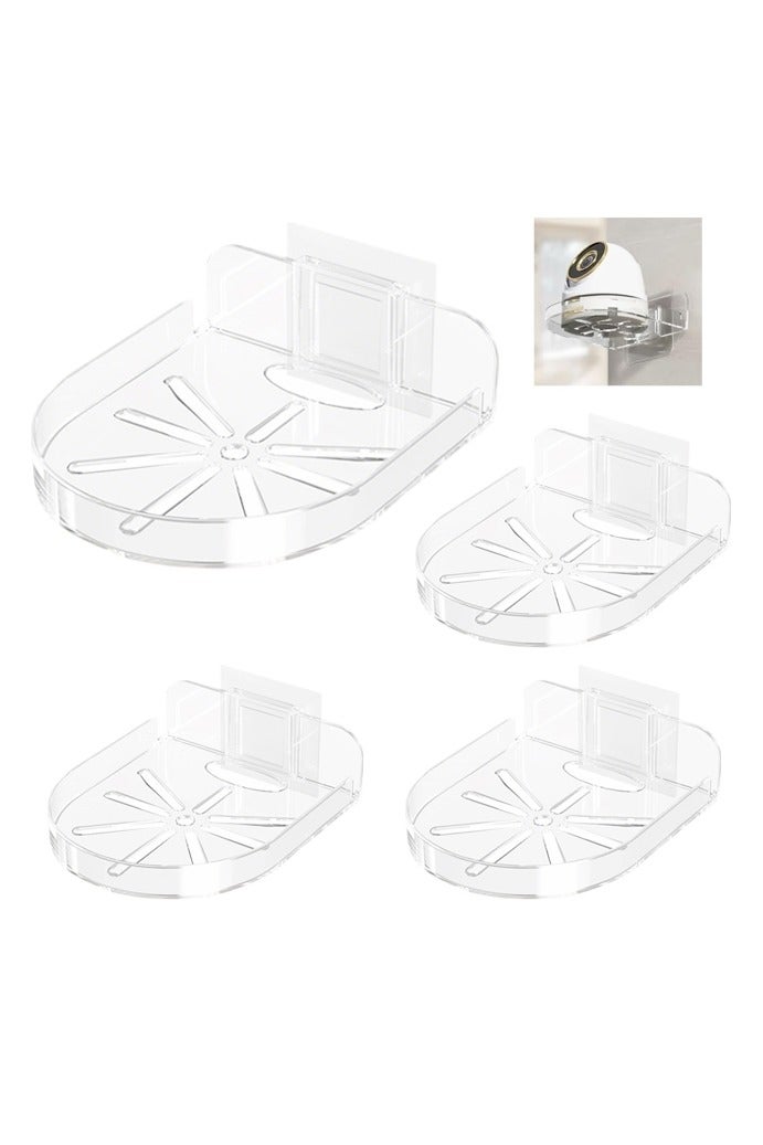 4 Pack Wall Mount Bracket for Security Camera,Acrylic No Drill Small Floating Wall Shelves,Clear Mini Storage（Transparent) - Image 1