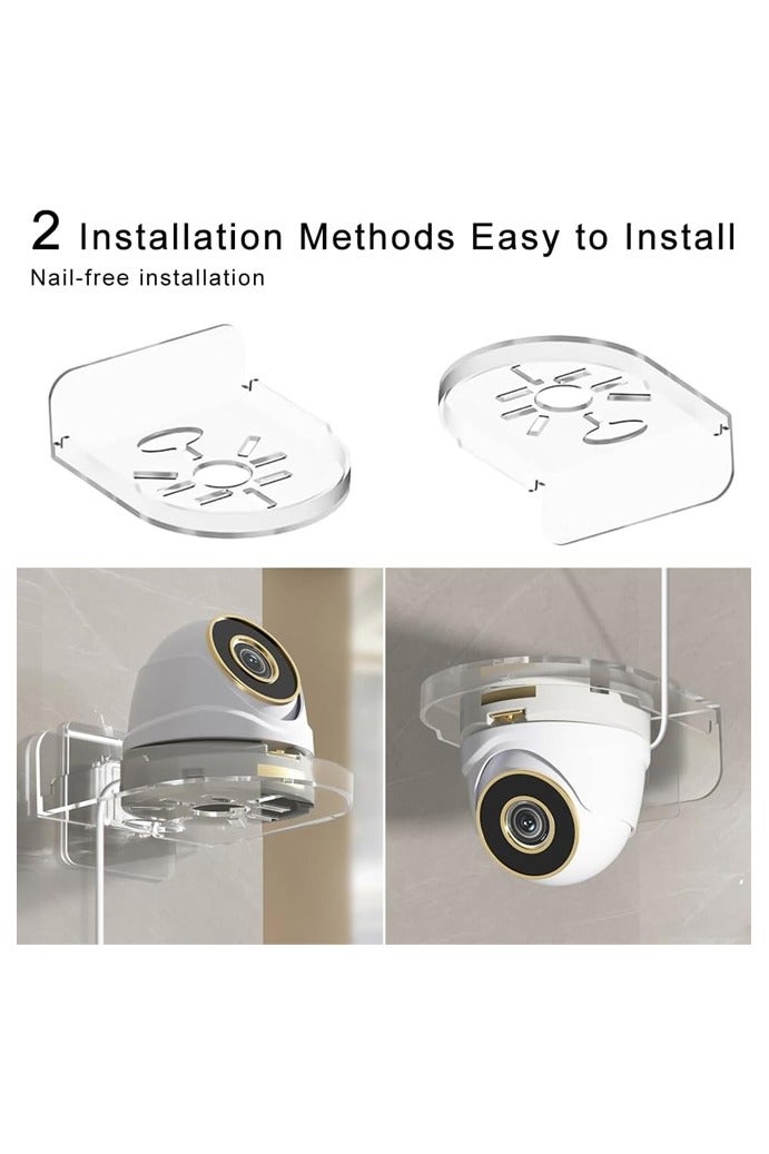 4 Pack Wall Mount Bracket for Security Camera,Acrylic No Drill Small Floating Wall Shelves,Clear Mini Storage（Transparent) - Image 3