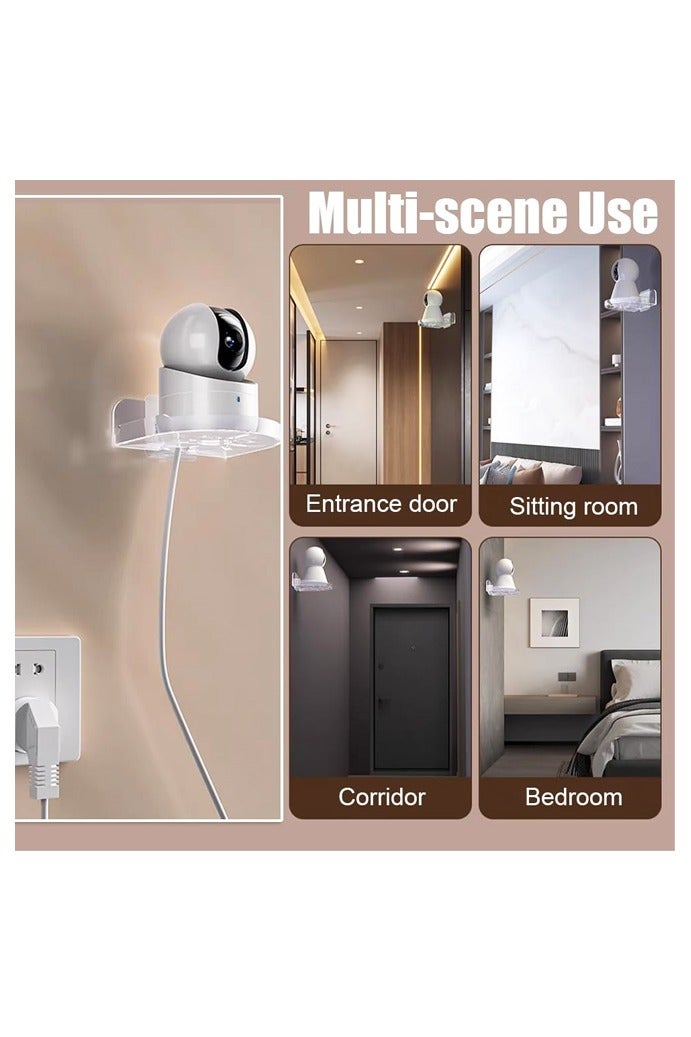 4 Pack Wall Mount Bracket for Security Camera,Acrylic No Drill Small Floating Wall Shelves,Clear Mini Storage（Transparent) - Image 5