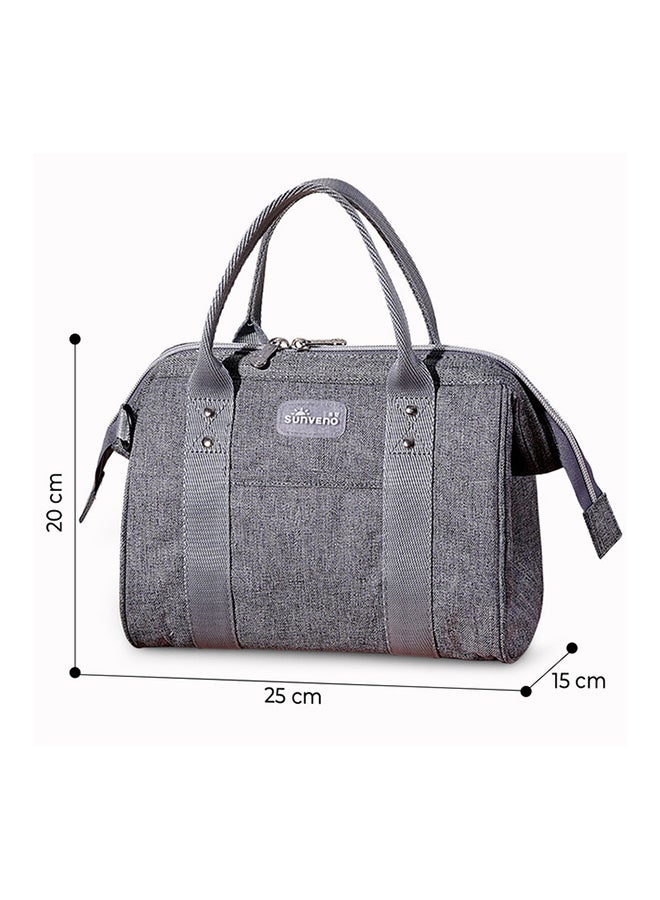 Sunveno Stylish, Lightweight Mini Grab And Go Baby Diaper Bag - Grey - Image 2