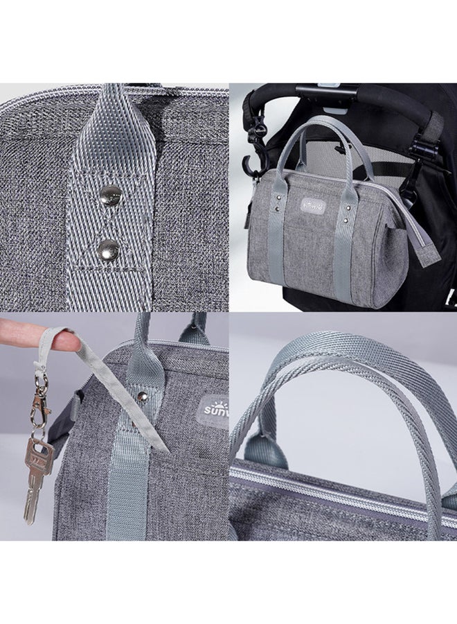 Sunveno Stylish, Lightweight Mini Grab And Go Baby Diaper Bag - Grey - Image 4