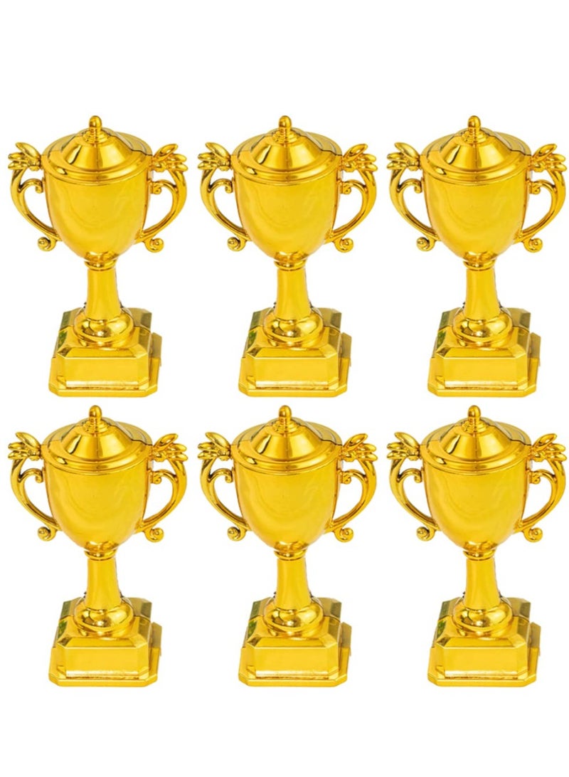 KASTWAVE Prize Trophies Decor for Kids, 6 Pcs Mni Plastic Child Cake Sports Ball Models Events Trophies, Miniature Toys Tournaments Trophy Kids Mini Trophy Personal Trophy Mini Trophies Child - Image 1
