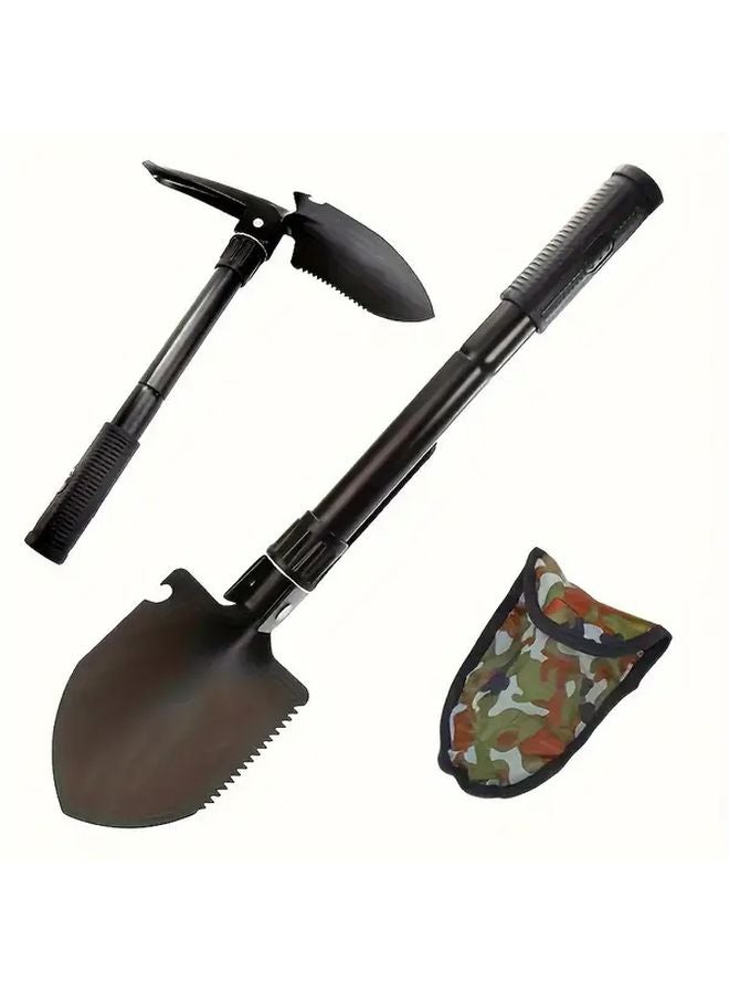 Portable Multi Function Folding Shovel Heavy Duty Camping Spade One Handed Opening - Image 3