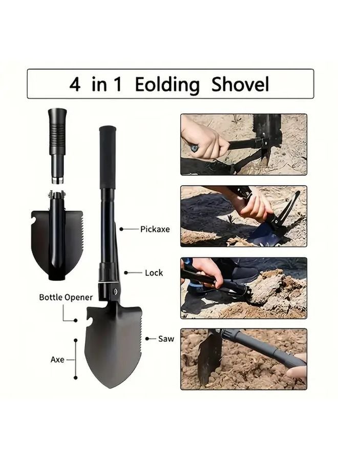 Portable Multi Function Folding Shovel Heavy Duty Camping Spade One Handed Opening - Image 5