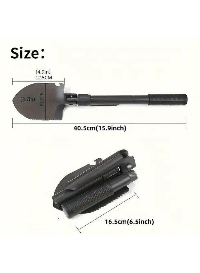 Portable Multi Function Folding Shovel Heavy Duty Camping Spade One Handed Opening - Image 4