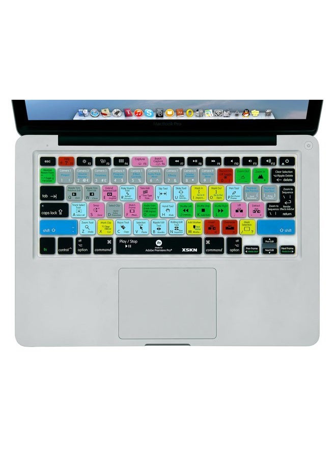 XSKN Adobe Premiere Shortcuts Keyboard Skin Silicone Hotkeys Keyboard Cover for Macbook Air 13 & Macbook Pro 13 15 17, Retina (US/European ISO Keyboard) - Image 2