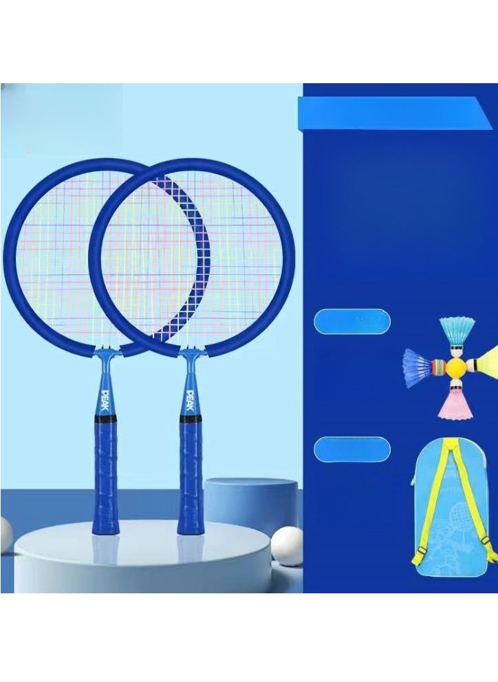 PEAK - Children's Iron Alloy Badminton Racket With Edge Wrapped Design,Beginner Kindergarten Elementary School Student Parent-Child Ultra Light Double Racket - Image 1