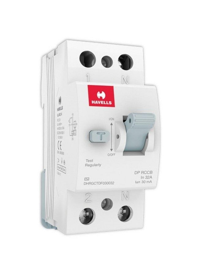Havells DHRGCTDF030032 RCCB 'AC' Type DP PVC Plastic Base Model (White) - Image 1