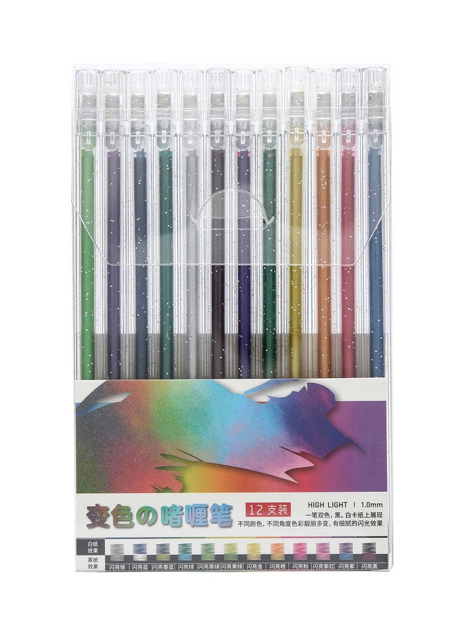 NIBEMINENT 12 Color Glitter Gel Pen Set Multicolor - Image 1