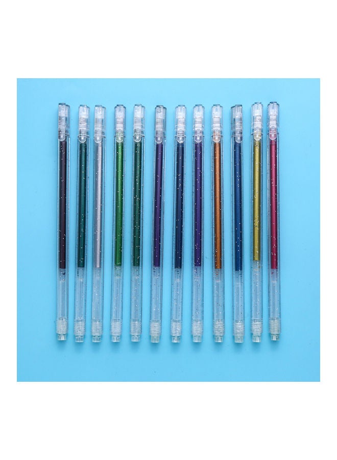 NIBEMINENT 12 Color Glitter Gel Pen Set Multicolor - Image 2