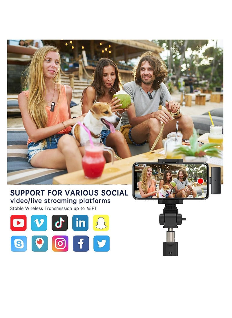 Arabest - 2Pcs Wireless Lavalier Microphones for iPhone iPad Phone Clip On Microphone with Charging Box 8H Super Strong Battery Mini Wireless Mic for Video Recording and Interview - Image 1