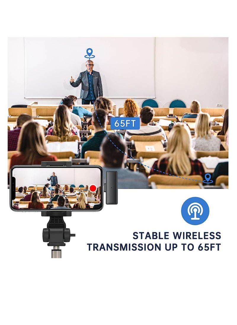 Arabest - 2Pcs Wireless Lavalier Microphones for iPhone iPad Phone Clip On Microphone with Charging Box 8H Super Strong Battery Mini Wireless Mic for Video Recording and Interview - Image 1