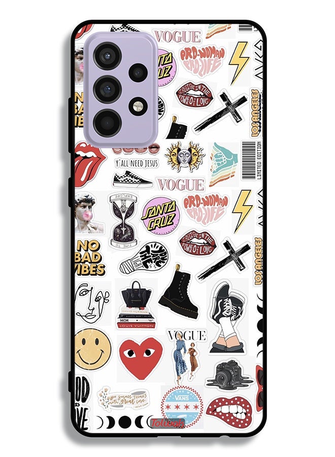 Tolwak Samsung Galaxy A52s 5G Protective Case Cover No Bad Vibes Stickers - Image 1