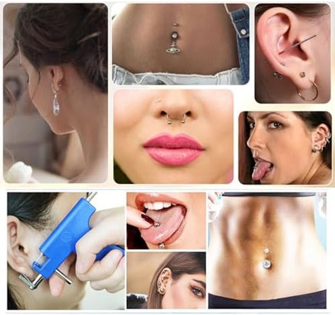 Multi-Purpose Ear, Nose and Belly Piercing Gun Set, 98-Piece Stainless Steel Studs Set, with Special Safe Easy-Use Design and Quick Painless Piercing from Lingjie - Image 4