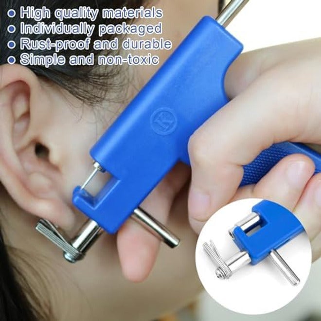 Multi-Purpose Ear, Nose and Belly Piercing Gun Set, 98-Piece Stainless Steel Studs Set, with Special Safe Easy-Use Design and Quick Painless Piercing from Lingjie - Image 2