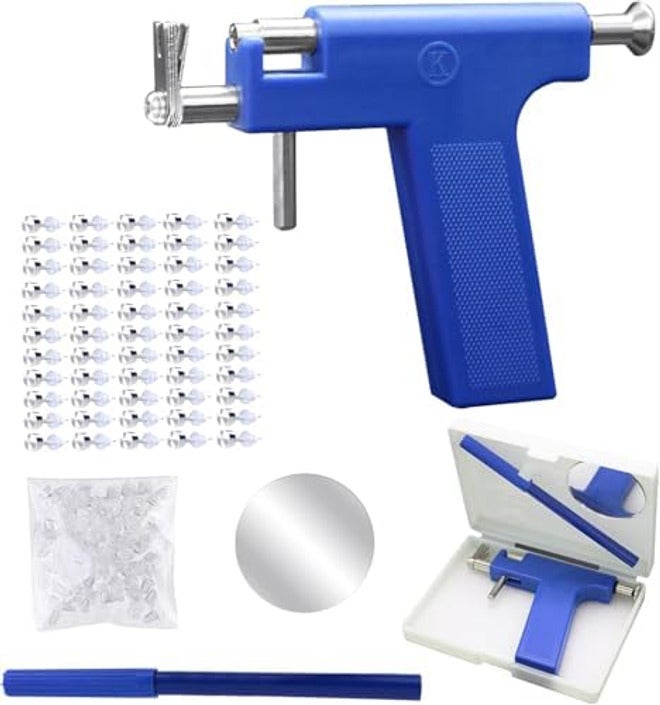 Multi-Purpose Ear, Nose and Belly Piercing Gun Set, 98-Piece Stainless Steel Studs Set, with Special Safe Easy-Use Design and Quick Painless Piercing from Lingjie - Image 1