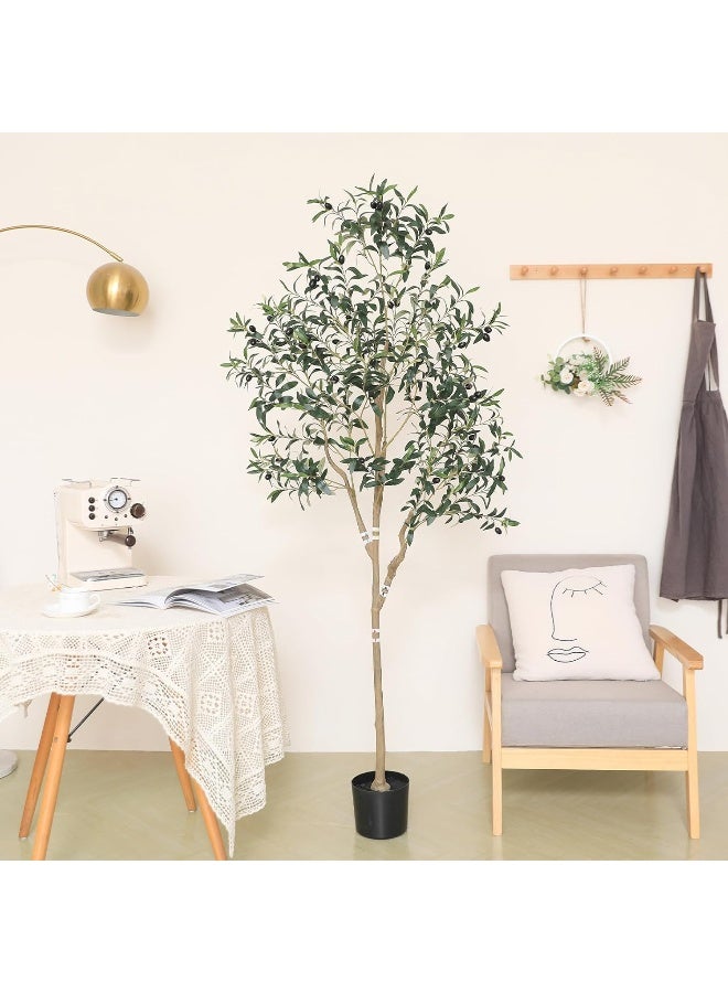 MOMENT Artificial Olive Tree, 180Cm Tall Faux Plant/Secure Pe Material & Anti-Tip Tilt Protection Low-Maintenance Plant/Lifelike Green Fake Potted Tree For Home Office Warehouse Decor Indoor Outdoor  - Image 2