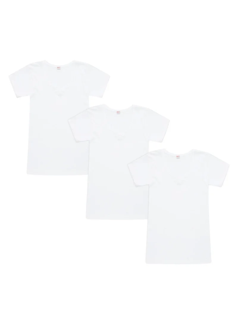 BYC GIRLS COTTON UNDERSHIRT (PACK OF 3) - WHITE
