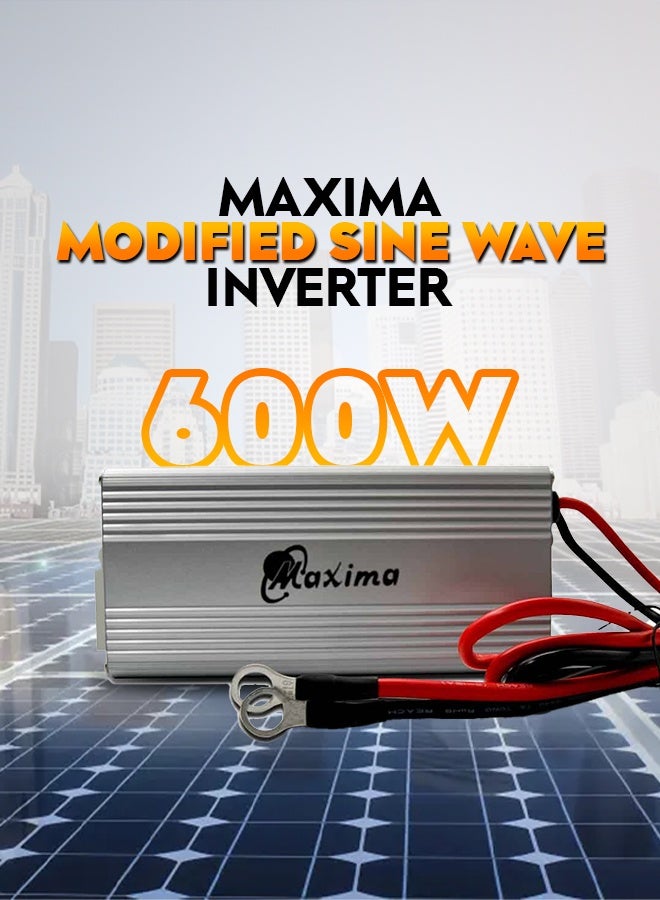 Maxima Modified Sine Wave Solar Inverter 600W 12V DC to 230V AC – Compact Power Inverter with Dual AC Outlets, USB Port, Overload & Short Circuit Protection – Ideal for Home, RV, and Off-Grid Use. - Image 3