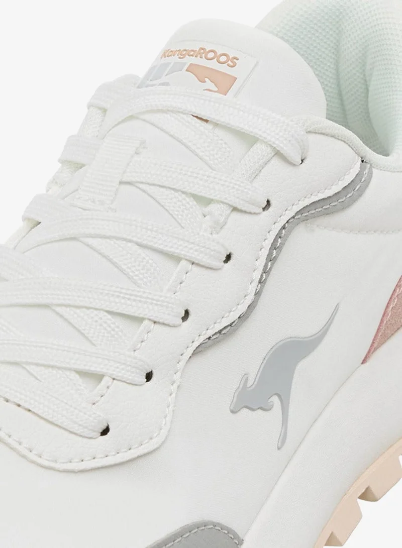kangaROOS WHITE Women's Panelled Lace-Up Sports Shoes for Women | Best Price UAE