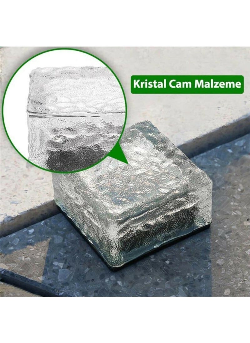 Evdeki Çarşı Solar Solar Powered Ice Glass Floor Decorative Garden Lighting LED Crystal  - Image 3
