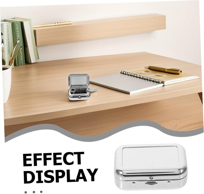 Stainless Steel Portable Pocket Ashtray Windproof Button Open Mini for Outdoor Travel - Image 4