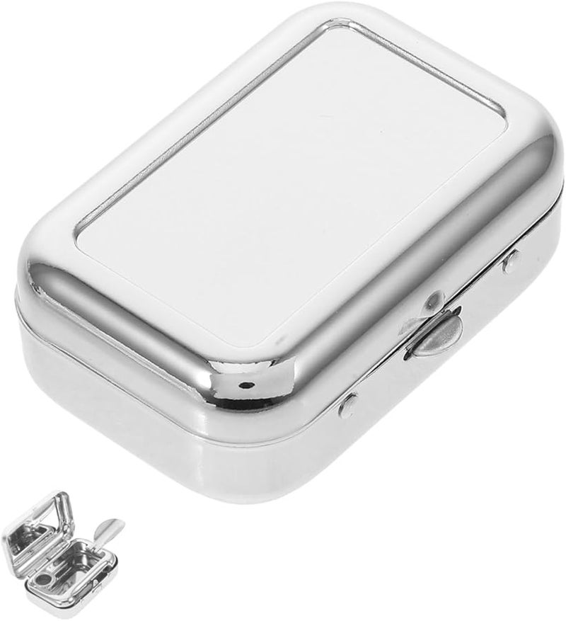 Stainless Steel Portable Pocket Ashtray Windproof Button Open Mini for Outdoor Travel - Image 2