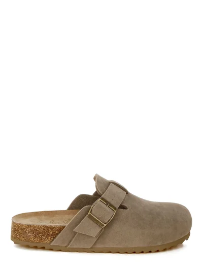 London Rag London Rag Women's Buckle Accent Slip-On Footbed Mules In Taupe