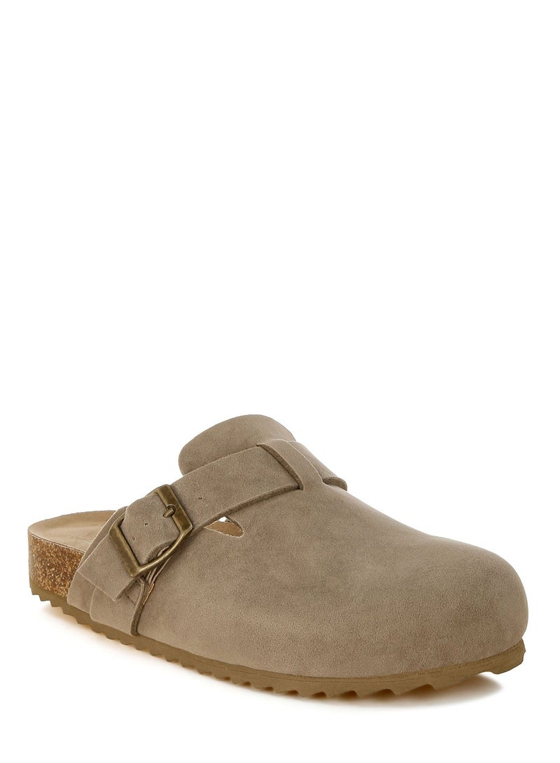 London Rag Women's Buckle Accent Slip-On Footbed Mules In Taupe - Image 2