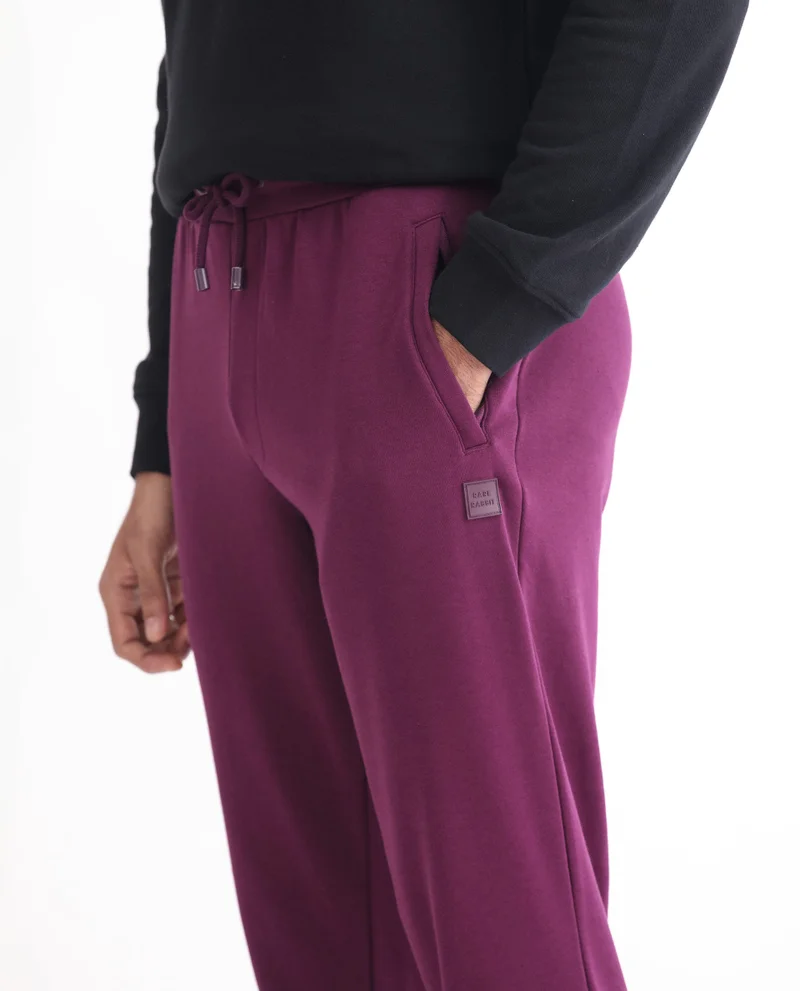 Rare Rabbit Rare Rabbit Men's Matsu Maroon Cotton Polyester Fabric Regular Fit Mid Rise Knitted Trackpant