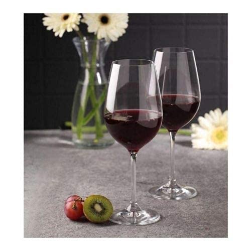 NVRA Italian Premium Wine Glass Ideal for White or Red Wine Party Glass Whisky Glass Clear Glass 400 ml Pack of 6 Crystal Clear Tableware Glass Crystalline Luxury Party Glass - Image 1