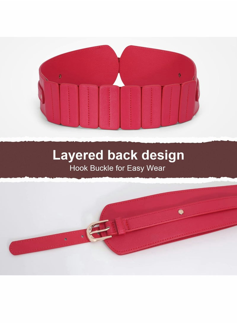 KASTWAVE - Womens Wide Elastic Waist Belt,Ladies Stretch Cinch Belt for Dress with Fashion Layered Back - Image 1