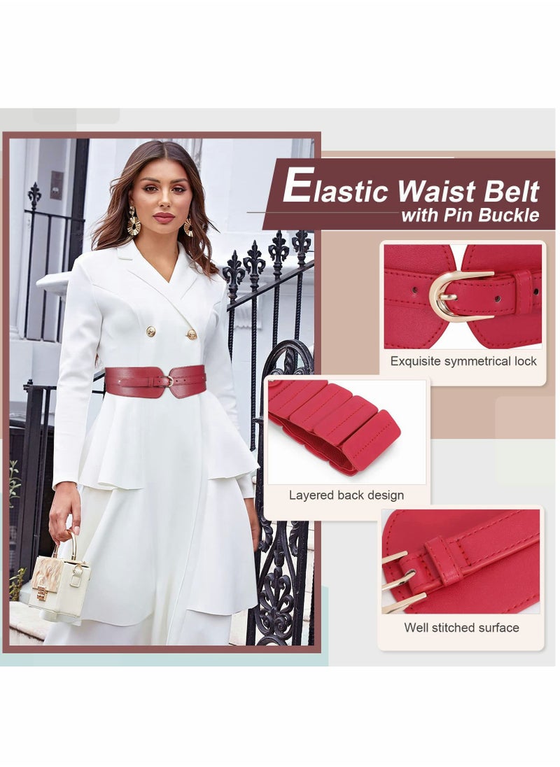 KASTWAVE - Womens Wide Elastic Waist Belt,Ladies Stretch Cinch Belt for Dress with Fashion Layered Back - Image 1