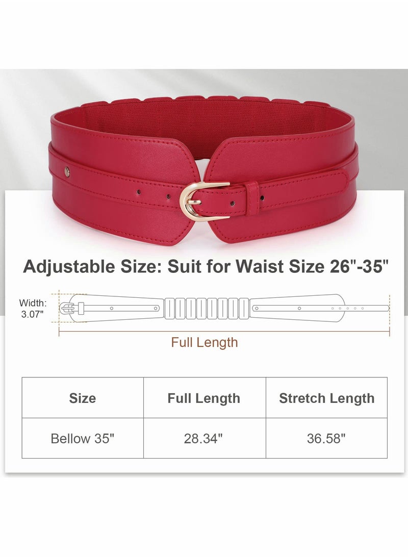 KASTWAVE - Womens Wide Elastic Waist Belt,Ladies Stretch Cinch Belt for Dress with Fashion Layered Back - Image 1