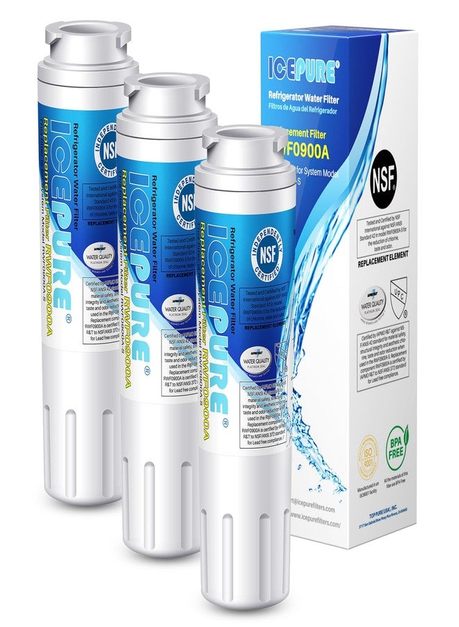 ICEPURE UKF8001 Compatible with Whirlpool EDR4RXD1, 4396395, Maytag UKF8001, UKF8001AXX, EveryDrop Refrigerator Water Filter 4, RFC0900A, UKF8001AXX-200, UKF8001P, 469006, PUR, Puriclean II, Pack of 3 - Image 1