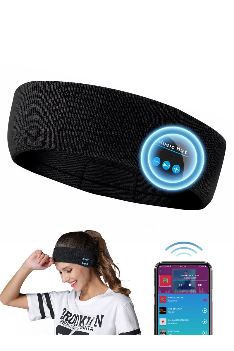 LUCKIER Bluetooth 5.4 Sports Music Headband - Cotton Comfort Wireless Headphones with HD Stereo Sound, Sweat-Resistant Design for Workouts/Running/Yoga/Travel - Perfect Unisex Gift - Image 1