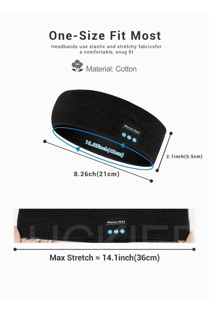 LUCKIER Bluetooth 5.4 Sports Music Headband - Cotton Comfort Wireless Headphones with HD Stereo Sound, Sweat-Resistant Design for Workouts/Running/Yoga/Travel - Perfect Unisex Gift - Image 3