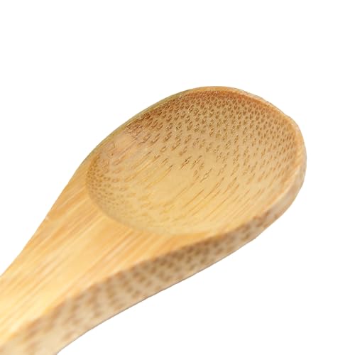 BambooMN Bamboo Serving Spoons, Mini Salt Sugar Spoon, Tiny Wooden Spoons for Spices, Carbonized Brown Round Head 3.5", 10 Pieces - Image 2