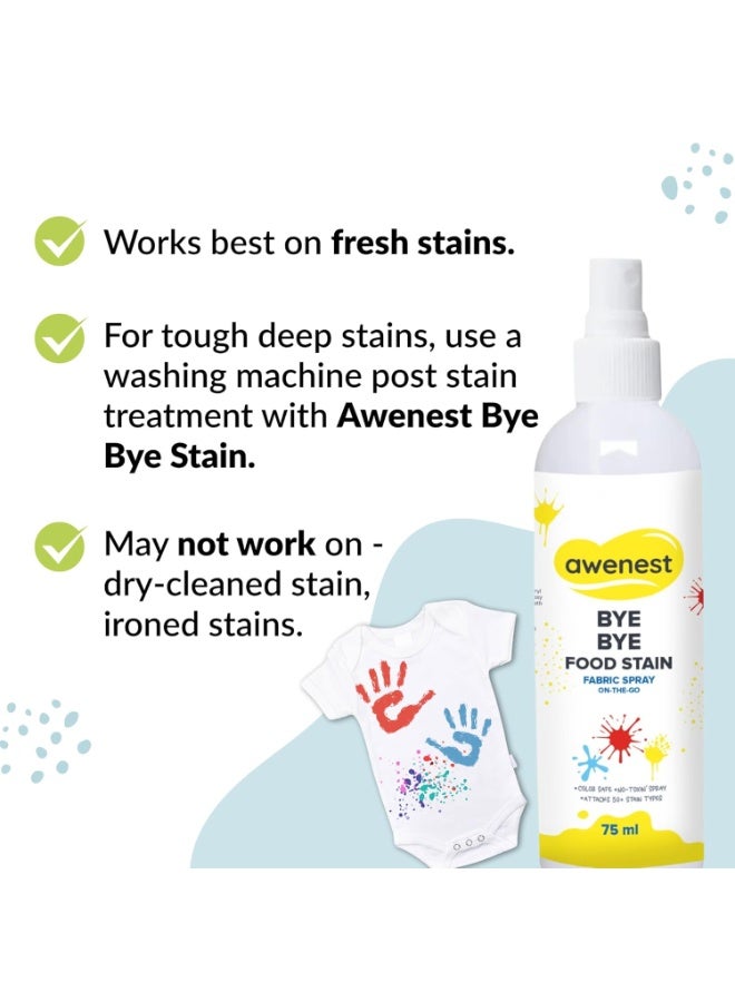 awenest Instant Fabric Stain Remover Spray | Bye Bye Food Stain | Removes 50+ Stains | Toxin-Free | Eco-friendly & Plant-Based | 75ml – Perfect for Clothes, Sofas, Car Seats & More - Image 4