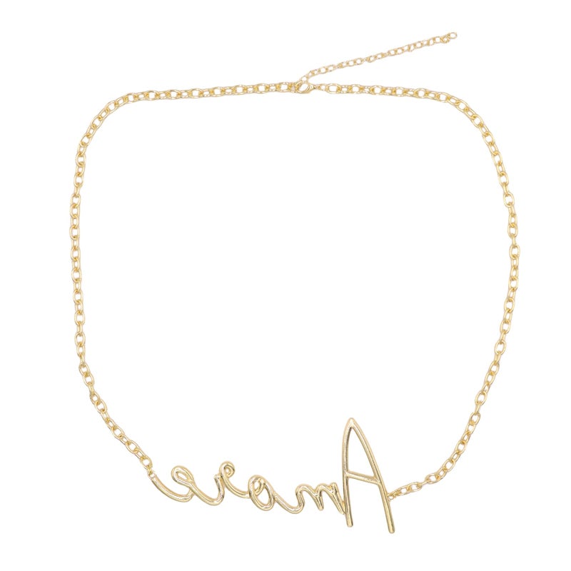 Aibearty Women's Vintage Gold Letter Waist Chain Fashion Adjustable Minimalist Metal Body Belt for Dress Pants - Image 5