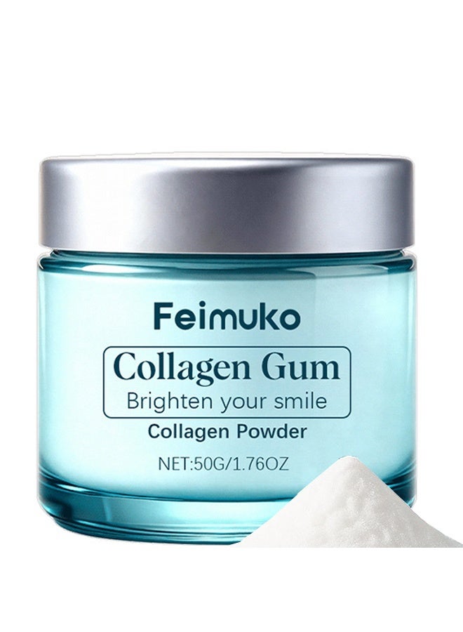 Feimuko Collagen Gum Collagen  Powder, Collagum Smile Strengthening Collagen Powder for Gums, Hydroxyapatite Toothpaste Care Powder Protect Gum for Teeth,50g - Image 1