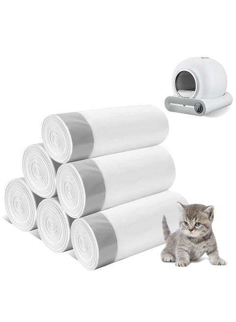 6 Roll Self-cleaning Cat Litter Box Waste Bags,Extra-Thick Cat Waste Bags for Self-Cleaning Cat Litter Box, Drawstring Cat Litter Liner Box Self Cleaning Trash Bags,20" x 18"
