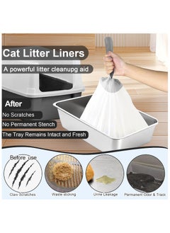 Generic 6 Roll Self-cleaning Cat Litter Box Waste Bags,Extra-Thick Cat Waste Bags for Self-Cleaning Cat Litter Box, Drawstring Cat Litter Liner Box Self Cleaning Trash Bags,20" x 18"  - Image 4