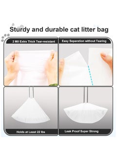 Generic 6 Roll Self-cleaning Cat Litter Box Waste Bags,Extra-Thick Cat Waste Bags for Self-Cleaning Cat Litter Box, Drawstring Cat Litter Liner Box Self Cleaning Trash Bags,20" x 18"  - Image 3