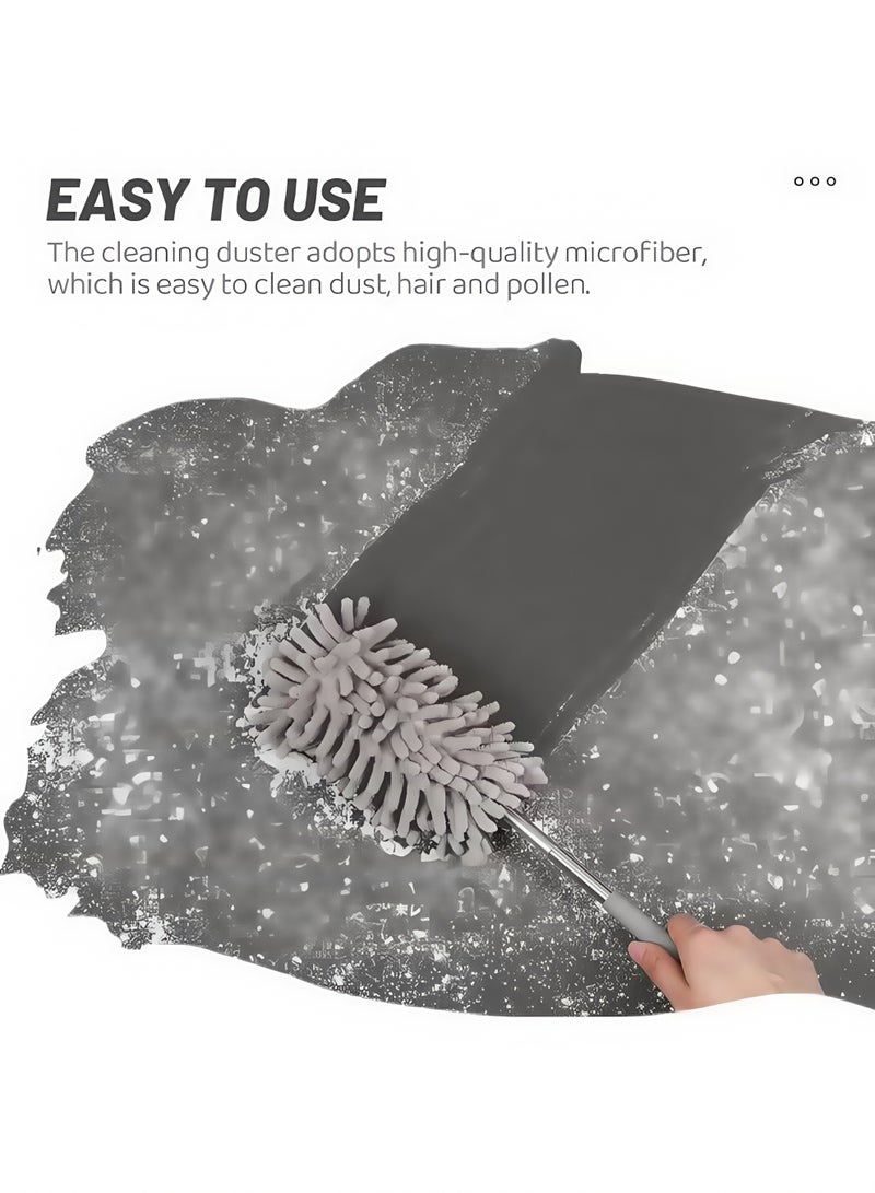 Microfiber Feather Duster 6-in-1 Kit, Dusters for Cleaning, Duster with Extension Pole, Cobweb Duster, Microfiber Dusters for High Ceilings and Fans, Blinds, Cars and Furniture - Image 5